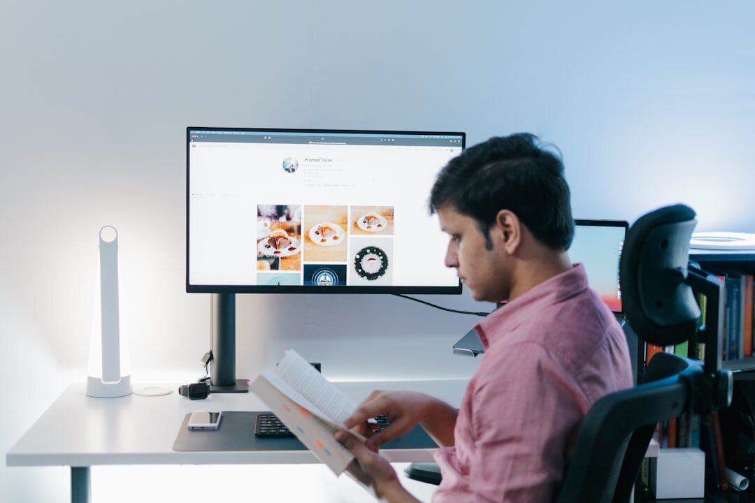 person browsing digital archive